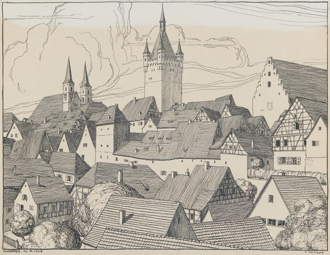 Große Abbildung Nr.1: 135-3194 Schlippe, Joseph: (Deutschland, Wimpfen am Neckar)