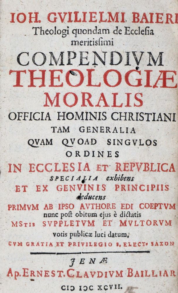 Große Abbildung Nr.1: 135-32 Baier,J.W.: (Alte Drucke, Handschriften und Theologie)