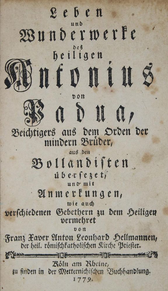 Große Abbildung Nr.1: 135-320 Hellmann,F.X.A.L.: (Alte Drucke, Handschriften und Theologie)