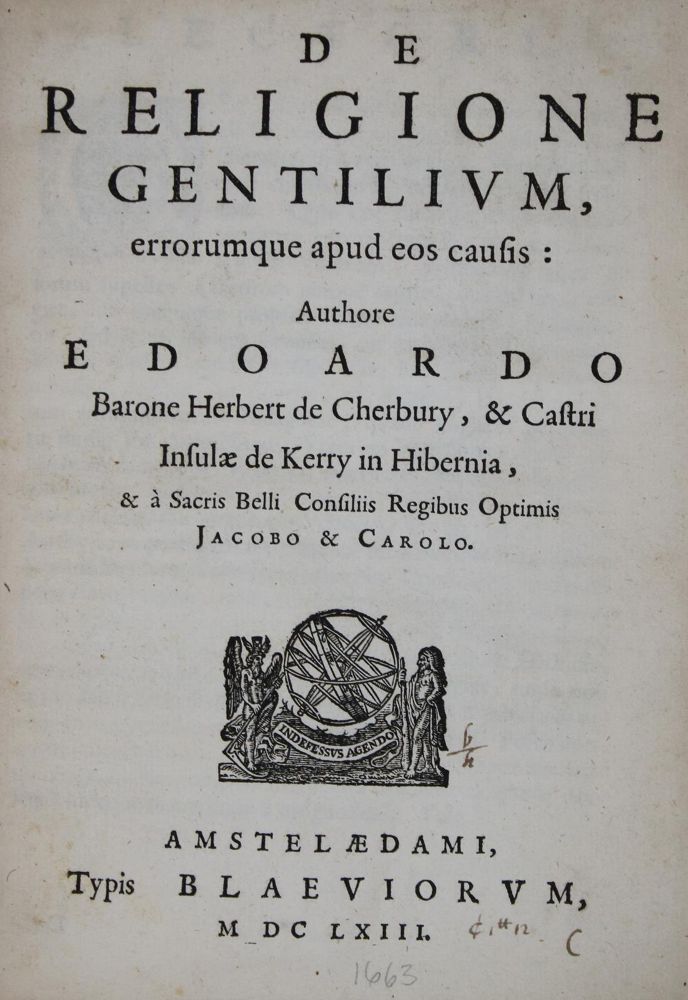 Große Abbildung Nr.1: 135-322 Herbert of Cherbury,E.: (Alte Drucke, Handschriften und Theologie)