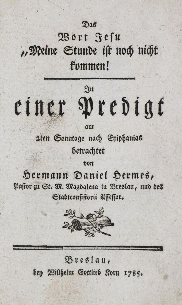 Große Abbildung Nr.1: 135-324 Hermes,H.D.: (Alte Drucke, Handschriften und Theologie)