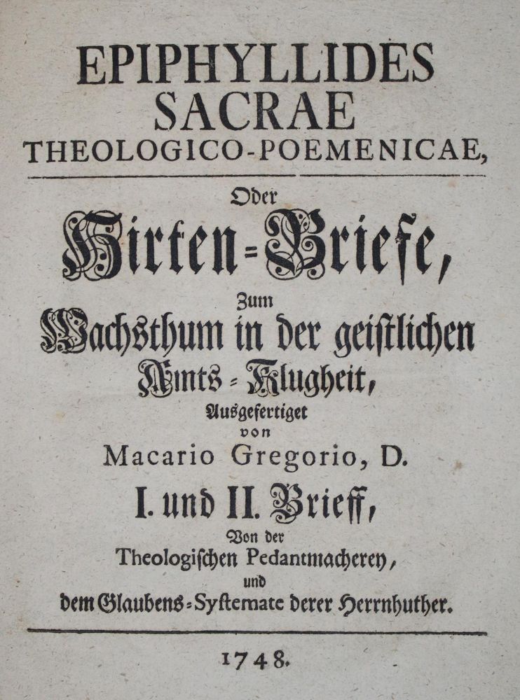 Große Abbildung Nr.1: 135-325 Spangenberg,A.G.: (Herrnhuter)