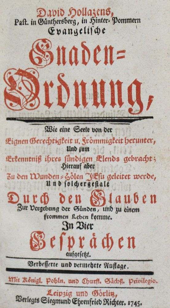 Große Abbildung Nr.2: 135-337 Hollatz,D.: (Alte Drucke, Handschriften und Theologie)