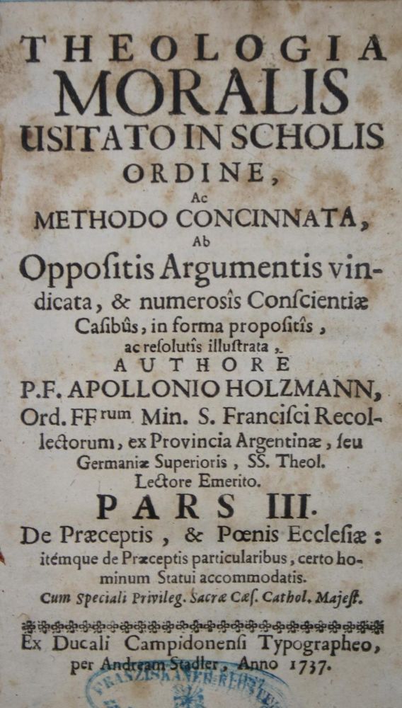 Große Abbildung Nr.1: 135-339 Holzmann,A.: (Alte Drucke, Handschriften und Theologie)