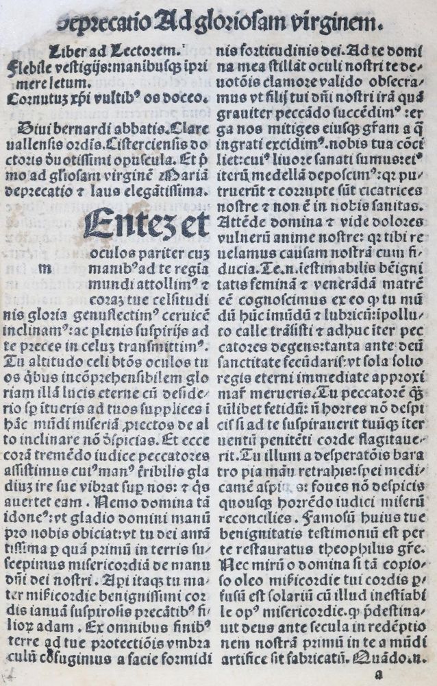 Große Abbildung Nr.1: 135-349 (Bernardus Claravallensis.: (Inkunabeln)