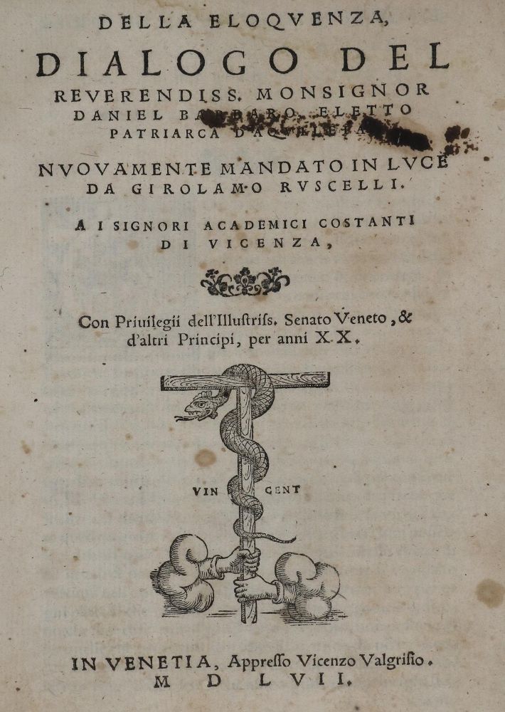 Große Abbildung Nr.1: 135-35 Barbaro,D.: (Alte Drucke, Handschriften und Theologie)