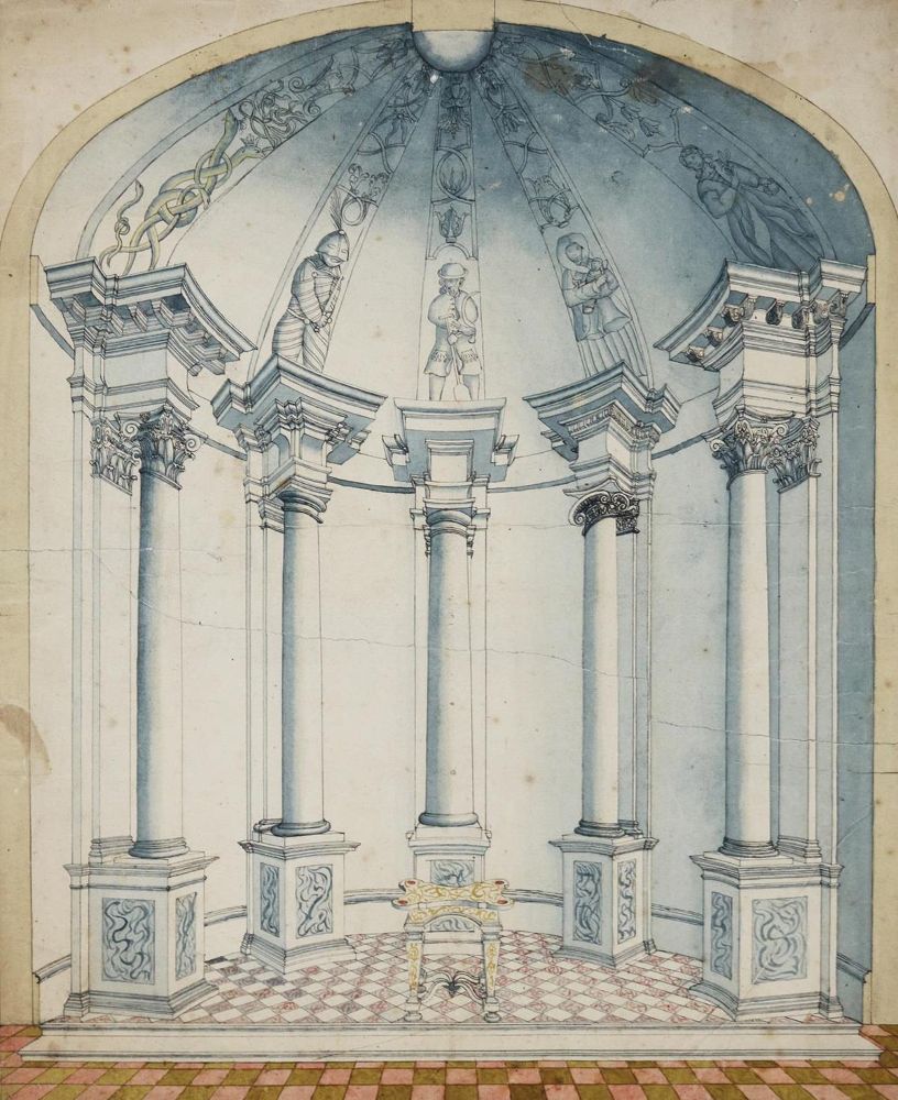 Große Abbildung Nr.1: 135-3562 Apsidenförmiger Raum: (Künstlergraphik)