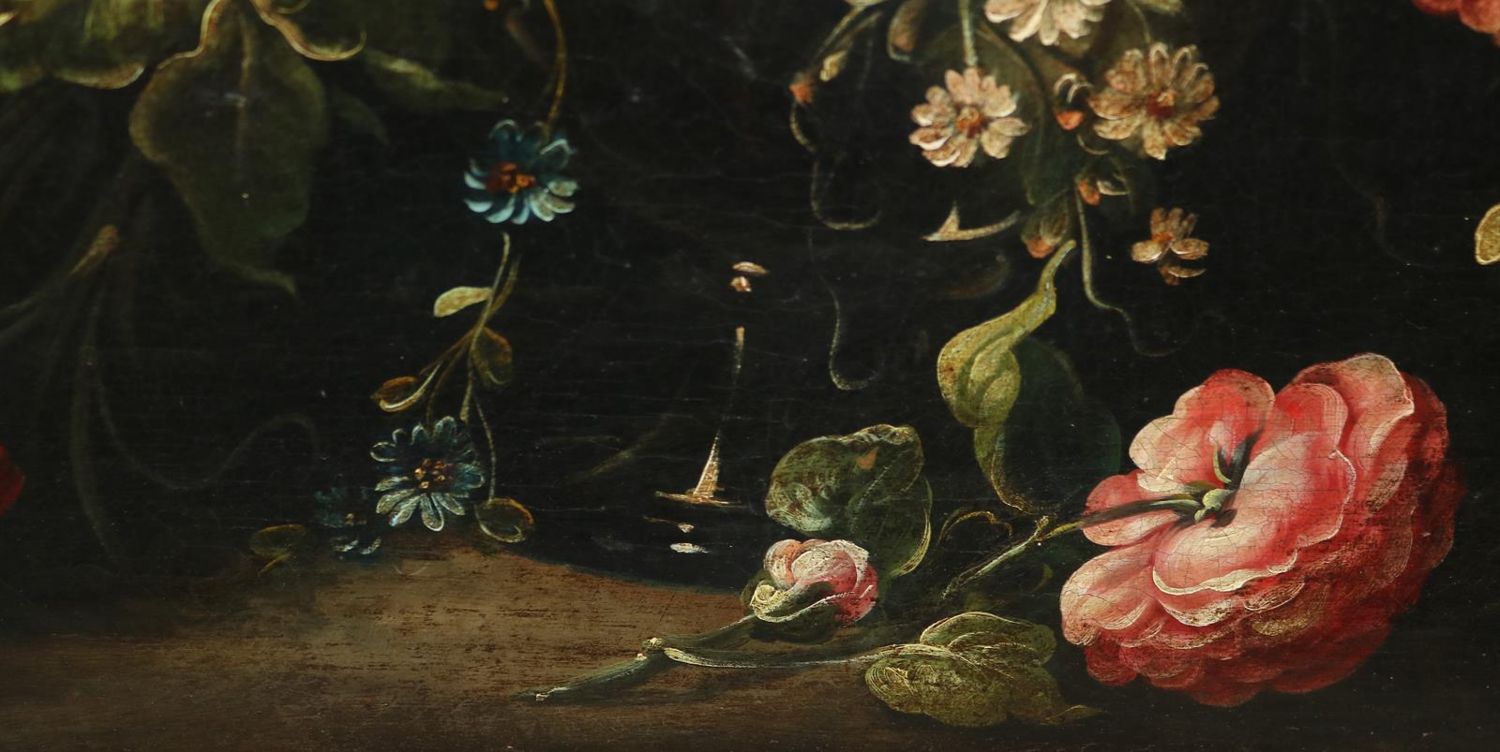 Große Abbildung Nr.5: 135-3611 Blumenstillleben, Supraporte mit: (Künstlergraphik)