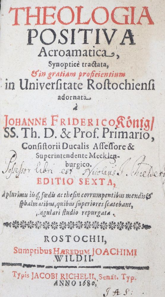 Große Abbildung Nr.1: 135-380 König,J.F.: (Alte Drucke, Handschriften und Theologie)