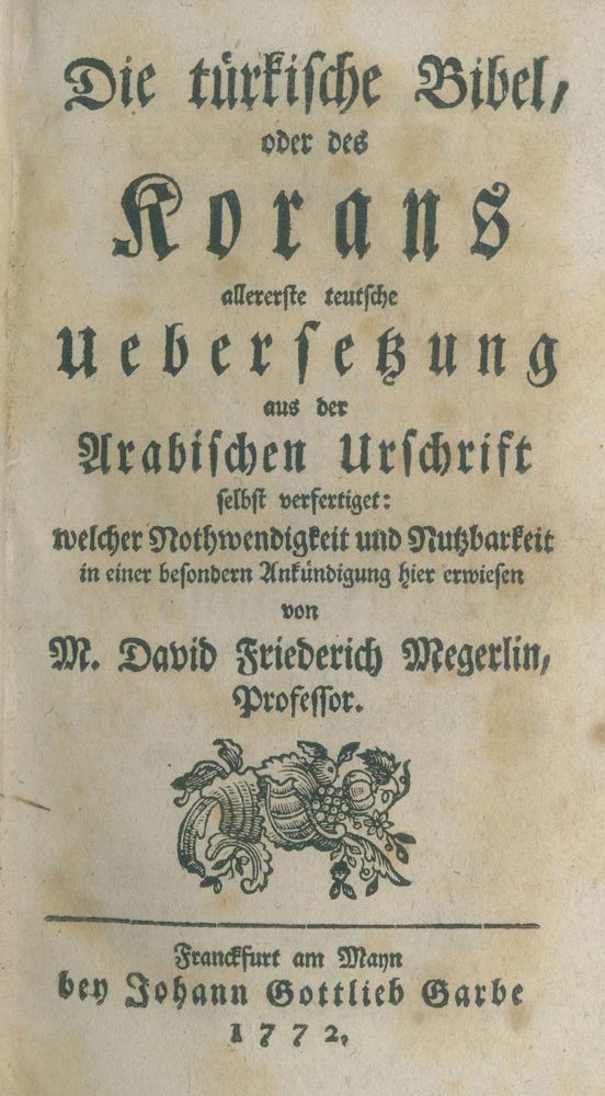 Große Abbildung Nr.1: 135-384 Megerlin,D.F. (Übers.).: (Koran)