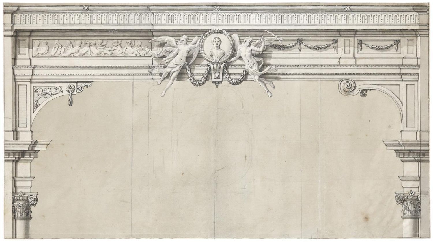 Große Abbildung Nr.1: 135-3936 Bühnenportal: (Künstlergraphik, Italien)
