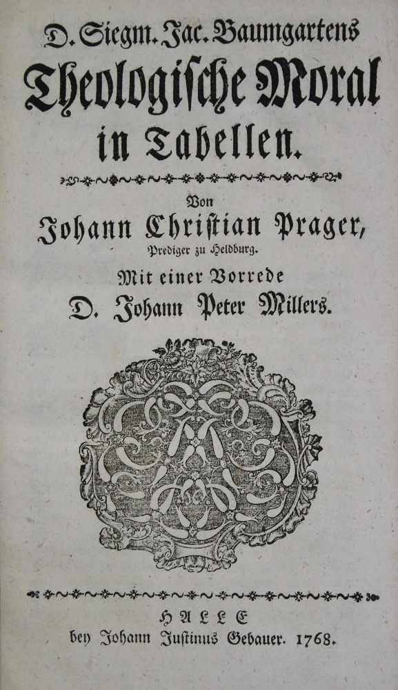 Große Abbildung Nr.1: 135-40 Baumgarten,S.J.: (Alte Drucke, Handschriften und Theologie)