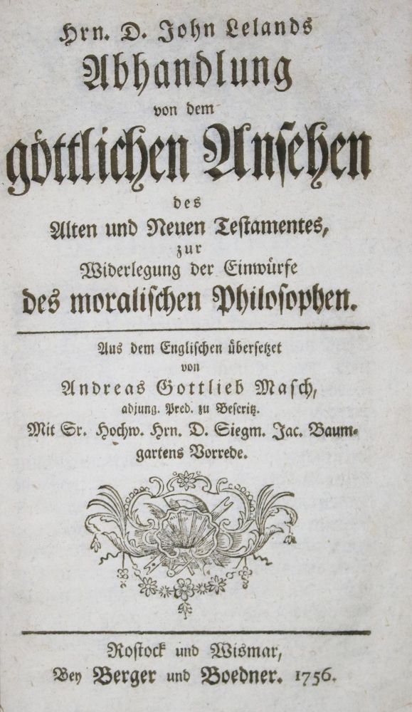 Große Abbildung Nr.1: 135-402 Leland,J.: (Alte Drucke, Handschriften und Theologie)