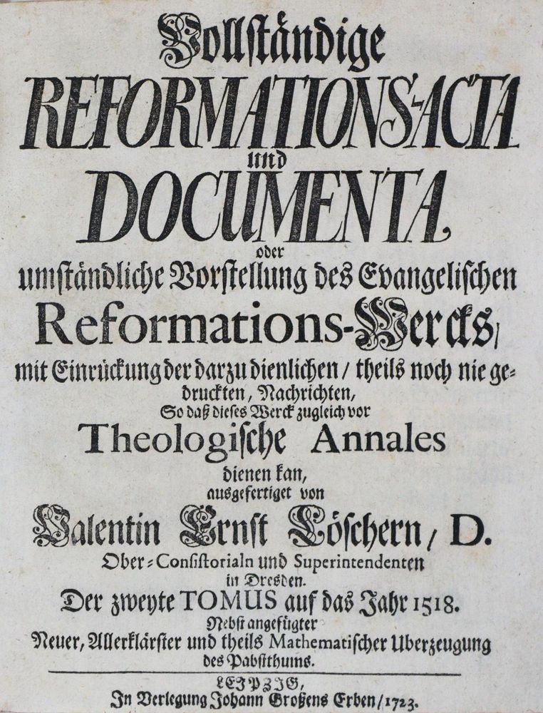 Große Abbildung Nr.1: 135-410 Löscher,V.E.: (Alte Drucke, Handschriften und Theologie)