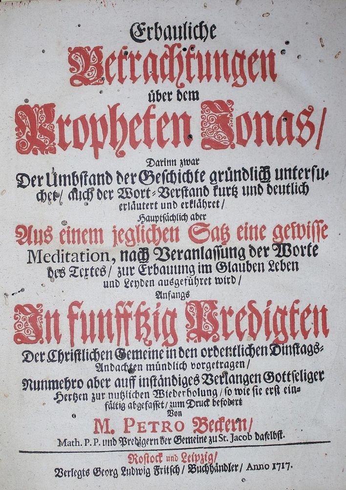 Große Abbildung Nr.1: 135-44 Becker,P.: (Alte Drucke, Handschriften und Theologie)
