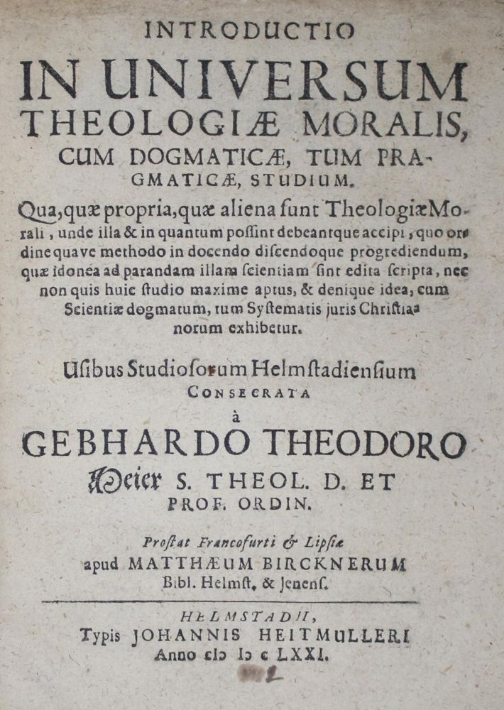 Große Abbildung Nr.1: 135-447 Meier,G.T.: (Alte Drucke, Handschriften und Theologie)