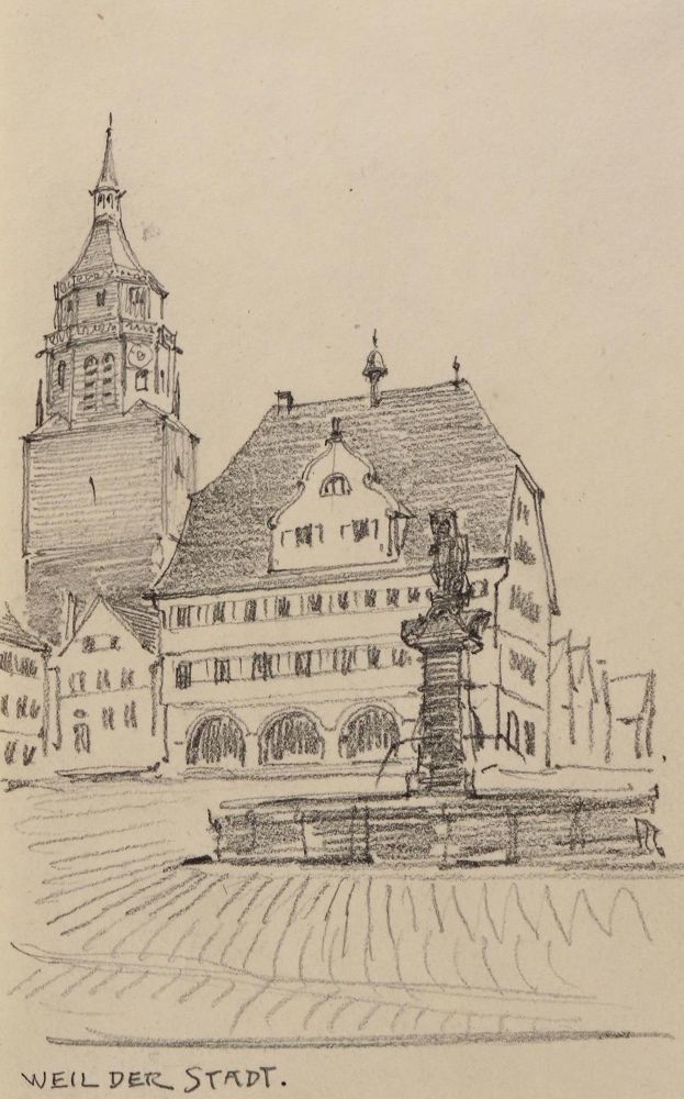 Große Abbildung Nr.1: 135-4541 Weil der Stadt.: (Künstlergraphik)