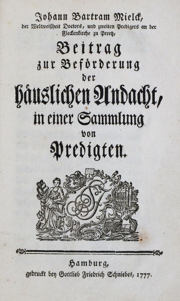 Große Abbildung Nr.1: 135-455 Mielck,J.B.: (Alte Drucke, Handschriften und Theologie)
