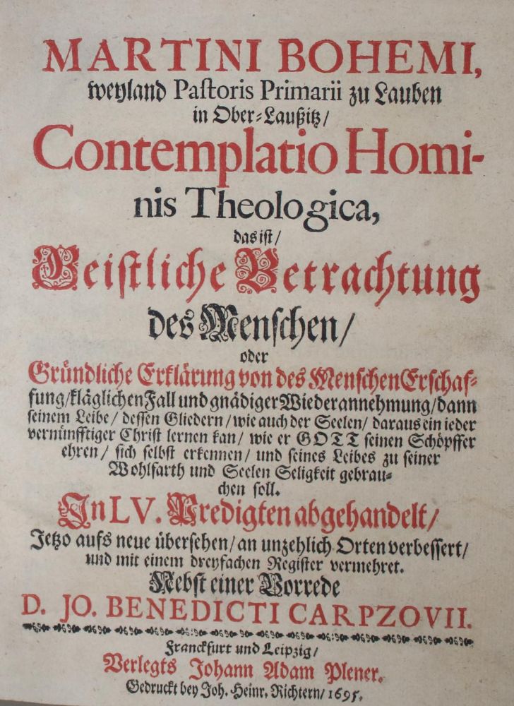 Große Abbildung Nr.1: 135-46 Behm,M.: (Alte Drucke, Handschriften und Theologie)