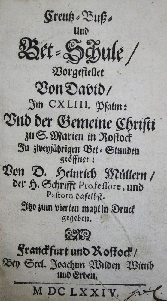 Große Abbildung Nr.1: 135-465 Müller,H.: (Alte Drucke, Handschriften und Theologie)