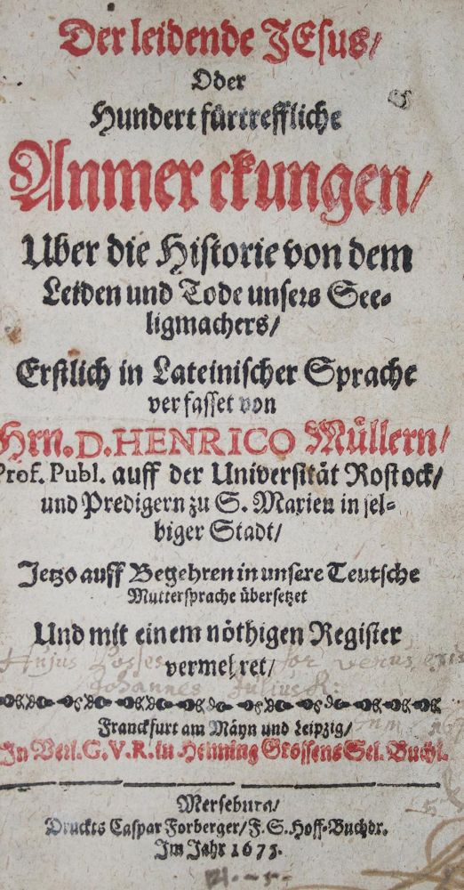 Große Abbildung Nr.1: 135-466 Müller,H.: (Alte Drucke, Handschriften und Theologie)