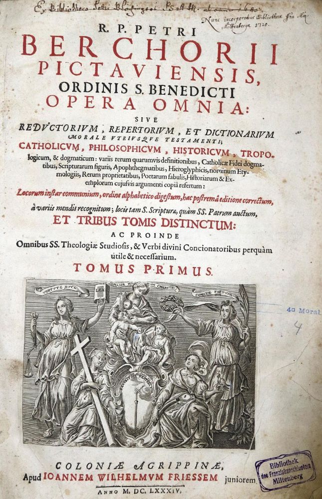 Große Abbildung Nr.1: 135-47 Berchorius,P.: (Alte Drucke, Handschriften und Theologie)