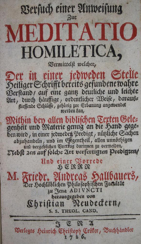 Große Abbildung Nr.1: 135-479 Neudecker,C.: (Alte Drucke, Handschriften und Theologie)