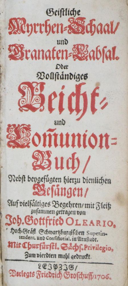 Große Abbildung Nr.1: 135-485 Olearius,J.G.: (Alte Drucke, Handschriften und Theologie)