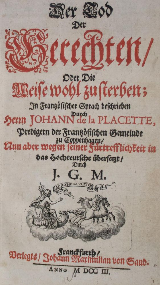Große Abbildung Nr.1: 135-511 Placette,J.de.: (Alte Drucke, Handschriften und Theologie)