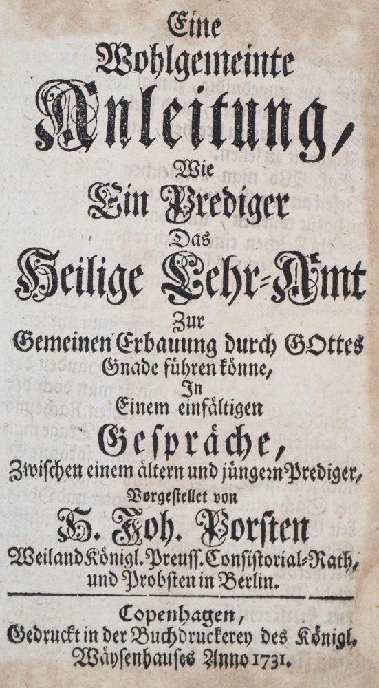 Große Abbildung Nr.1: 135-515 Porst,J.: (Alte Drucke, Handschriften und Theologie)