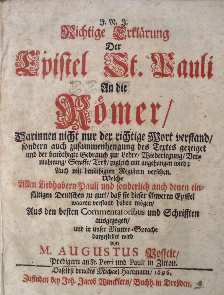 Große Abbildung Nr.1: 135-519 Posselt,A.: (Alte Drucke, Handschriften und Theologie)