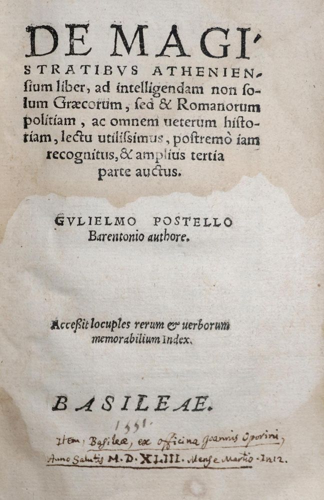 Große Abbildung Nr.1: 135-520 Postel,G.: (Alte Drucke, Handschriften und Theologie)