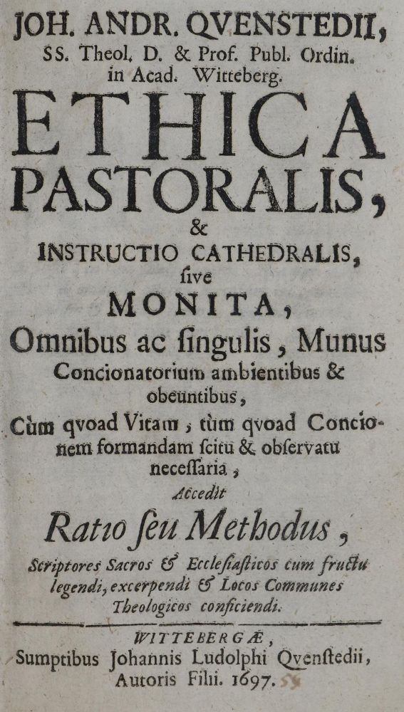 Große Abbildung Nr.1: 135-525 Quenstedt,J.A.: (Alte Drucke, Handschriften und Theologie)