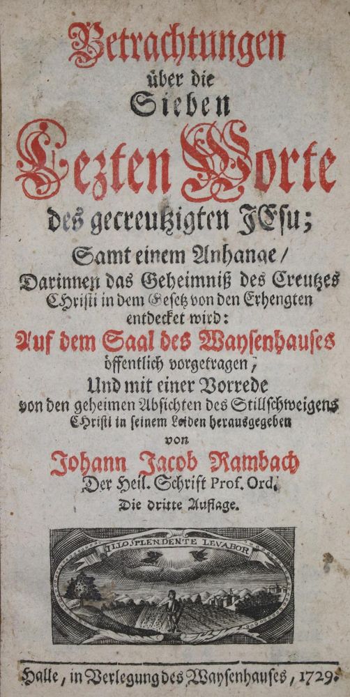 Große Abbildung Nr.1: 135-527 Rambach,J.J.: (Alte Drucke, Handschriften und Theologie)