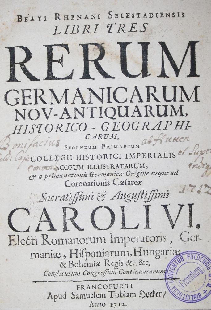 Große Abbildung Nr.1: 135-538 Rhenanus,B.: (Alte Drucke, Handschriften und Theologie)