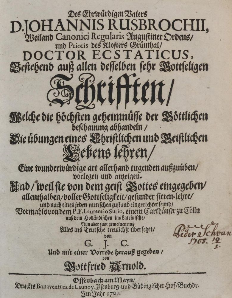 Große Abbildung Nr.2: 135-552 Ruysbroeck,J.v.: (Alte Drucke, Handschriften und Theologie)