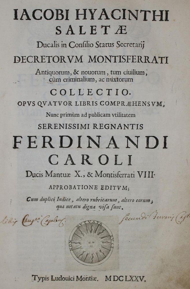 Große Abbildung Nr.1: 135-554 Saletta,G.G.: (Alte Drucke, Handschriften und Theologie)