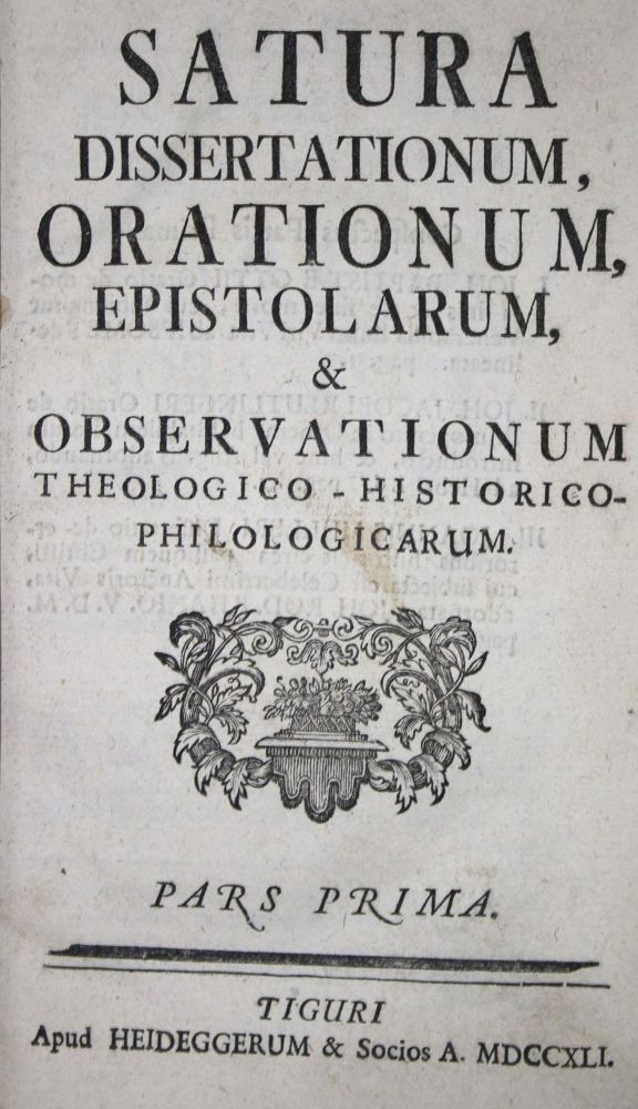 Große Abbildung Nr.1: 135-558 Satura dissertationum,: (Alte Drucke, Handschriften und Theologie)