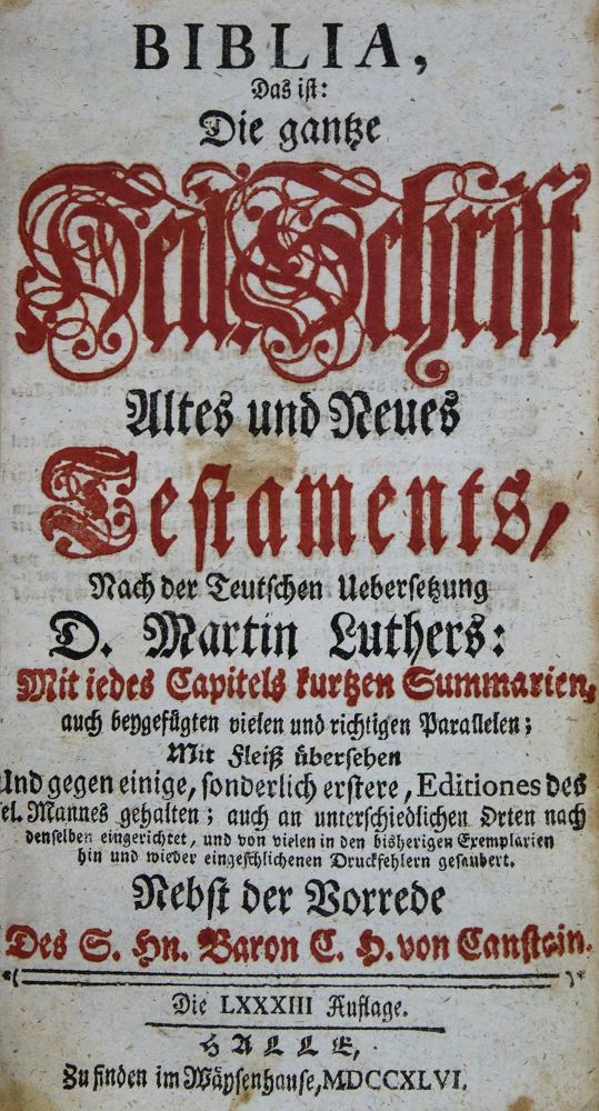 Große Abbildung Nr.1: 135-56 Biblia germanica.: (Bibeln)