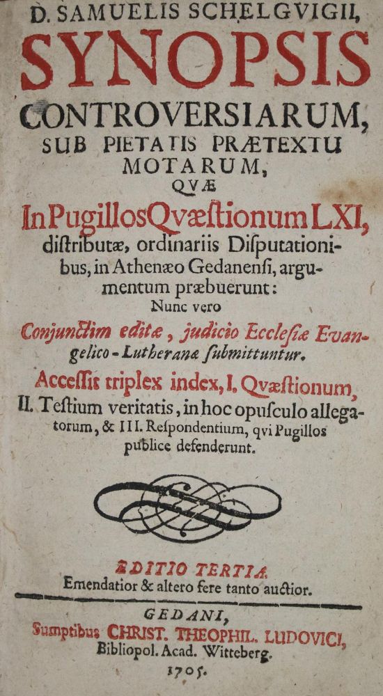 Große Abbildung Nr.1: 135-561 Schelwig,S.: (Alte Drucke, Handschriften und Theologie)