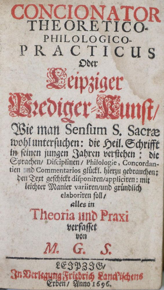 Große Abbildung Nr.1: 135-593 S(teinbrecher),G.: (Alte Drucke, Handschriften und Theologie)
