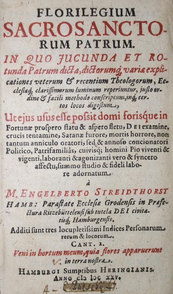 Große Abbildung Nr.1: 135-600 Streidthorst,E.: (Alte Drucke, Handschriften und Theologie)