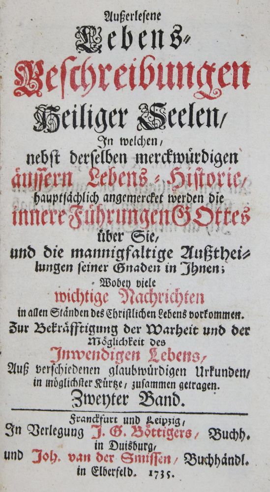 Große Abbildung Nr.1: 135-609 (Tersteegen,G.).: (Alte Drucke, Handschriften und Theologie)