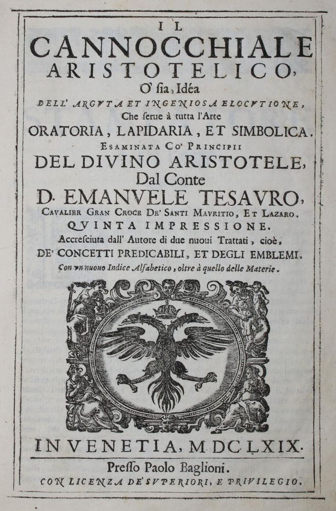 Große Abbildung Nr.1: 135-610 Tesauro,E.: (Alte Drucke, Handschriften und Theologie)