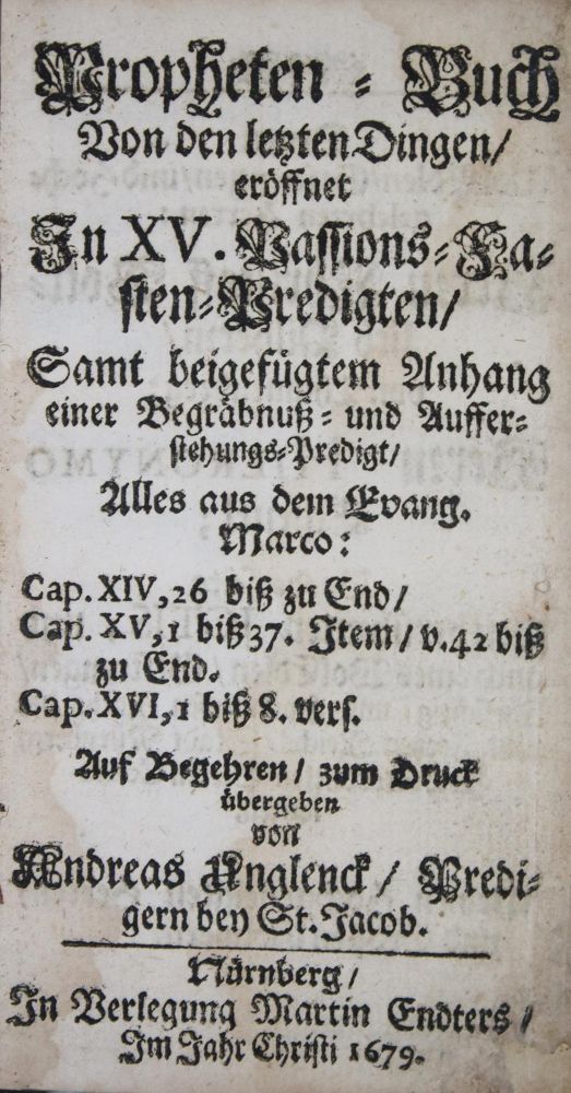 Große Abbildung Nr.1: 135-625 Unglenk,A.: (Alte Drucke, Handschriften und Theologie)