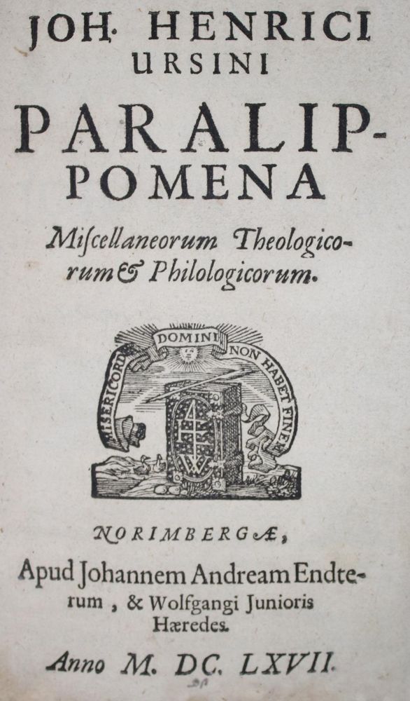 Große Abbildung Nr.1: 135-627 Ursinus,J.H.: (Alte Drucke, Handschriften und Theologie)
