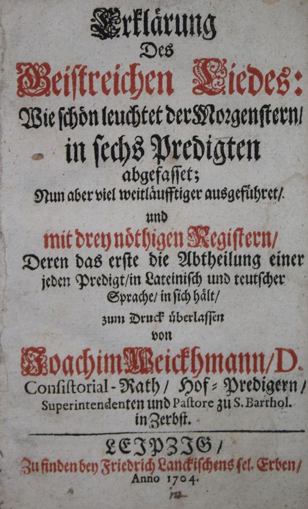 Große Abbildung Nr.1: 135-646 Weickhmann,J.: (Alte Drucke, Handschriften und Theologie)