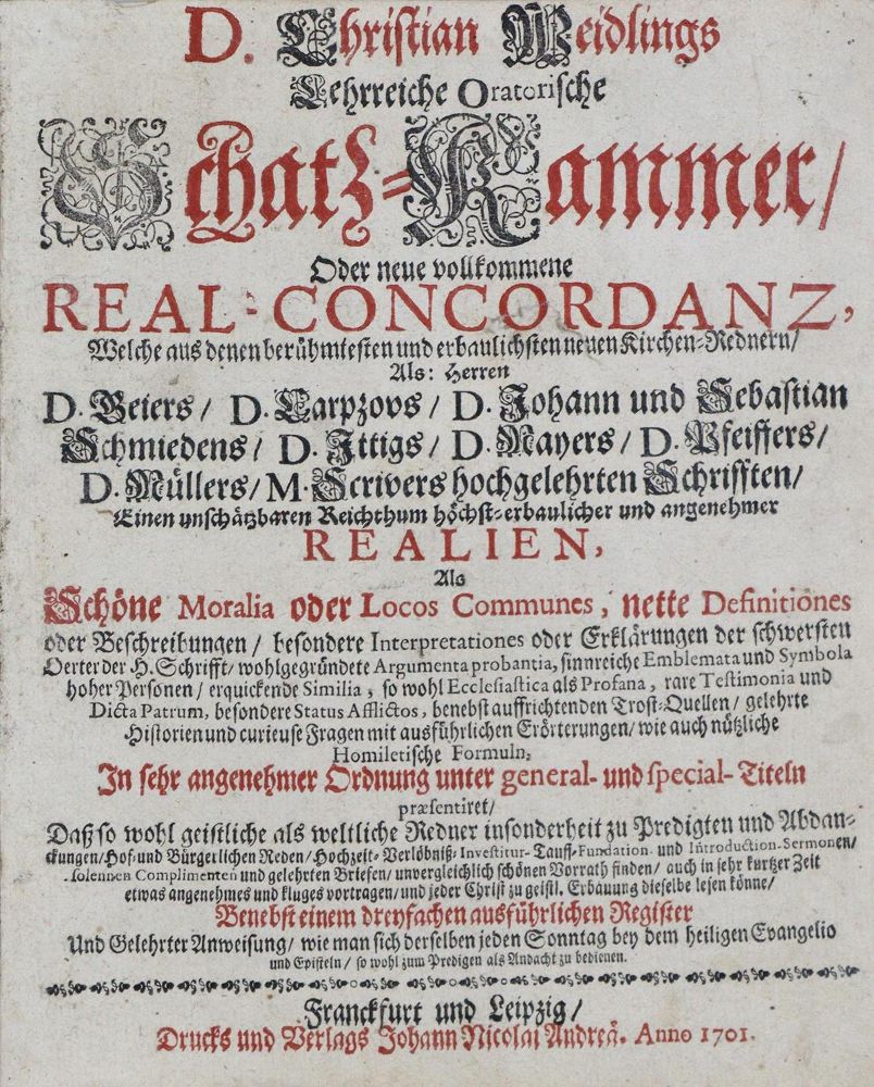 Große Abbildung Nr.1: 135-647 Weidling,C.: (Alte Drucke, Handschriften und Theologie)