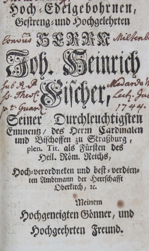 Große Abbildung Nr.1: 135-649 Weißlinger,J.N.: (Alte Drucke, Handschriften und Theologie)