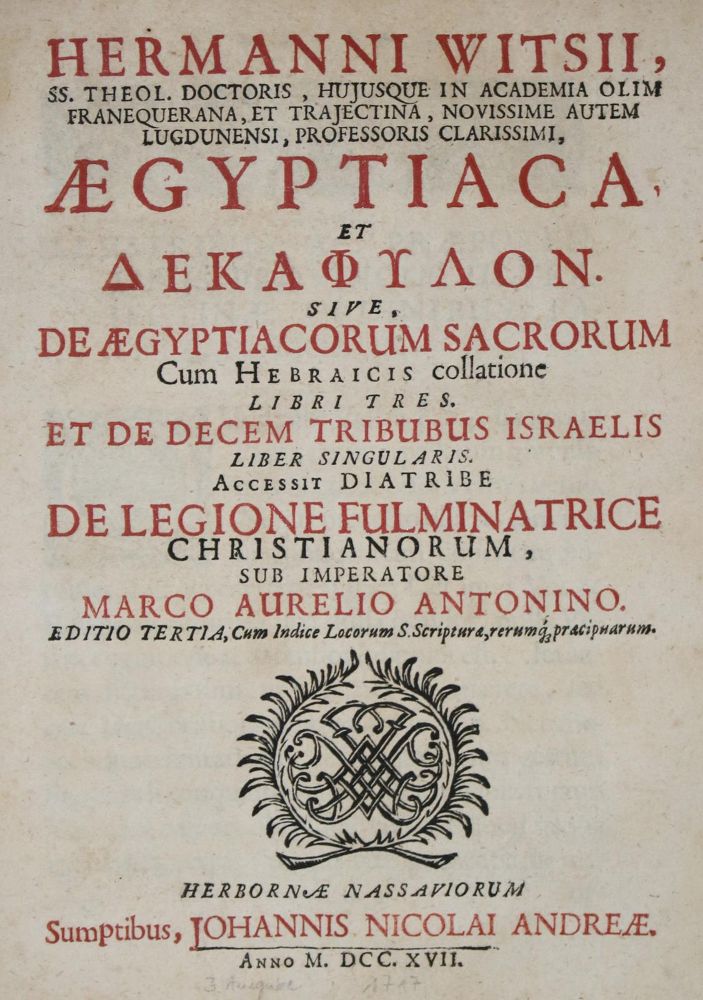Große Abbildung Nr.1: 135-656 Witsius,H.: (Alte Drucke, Handschriften und Theologie)